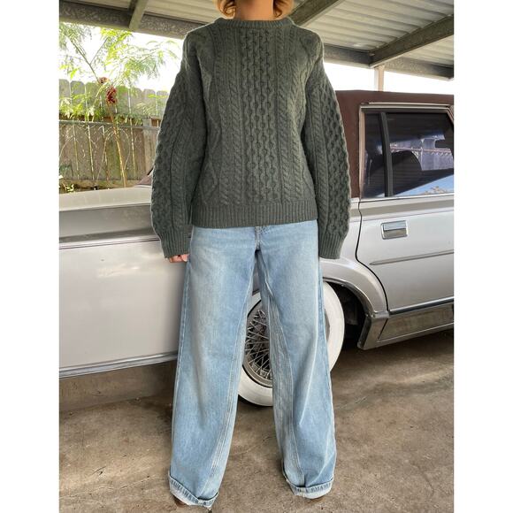 🔥Vintage Shade Of Aran Ireland Pure New Merino Wool Classic Fisherman Sweater S - Picture 2 of 15